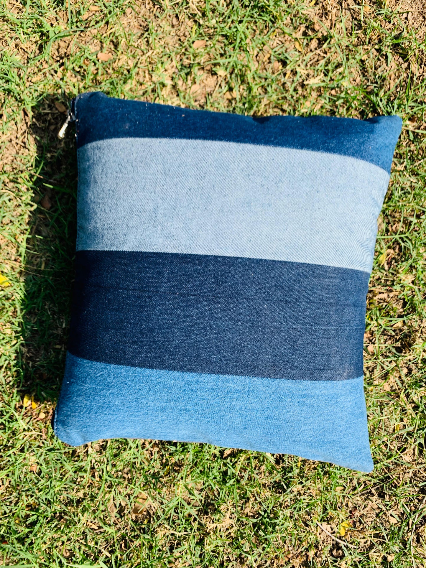Upcycled Patchwork Denim Pillow Cover