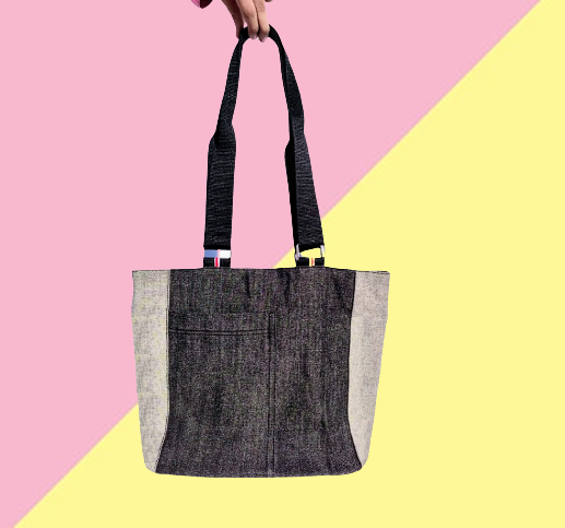 Branded Denim Shoulder Bag